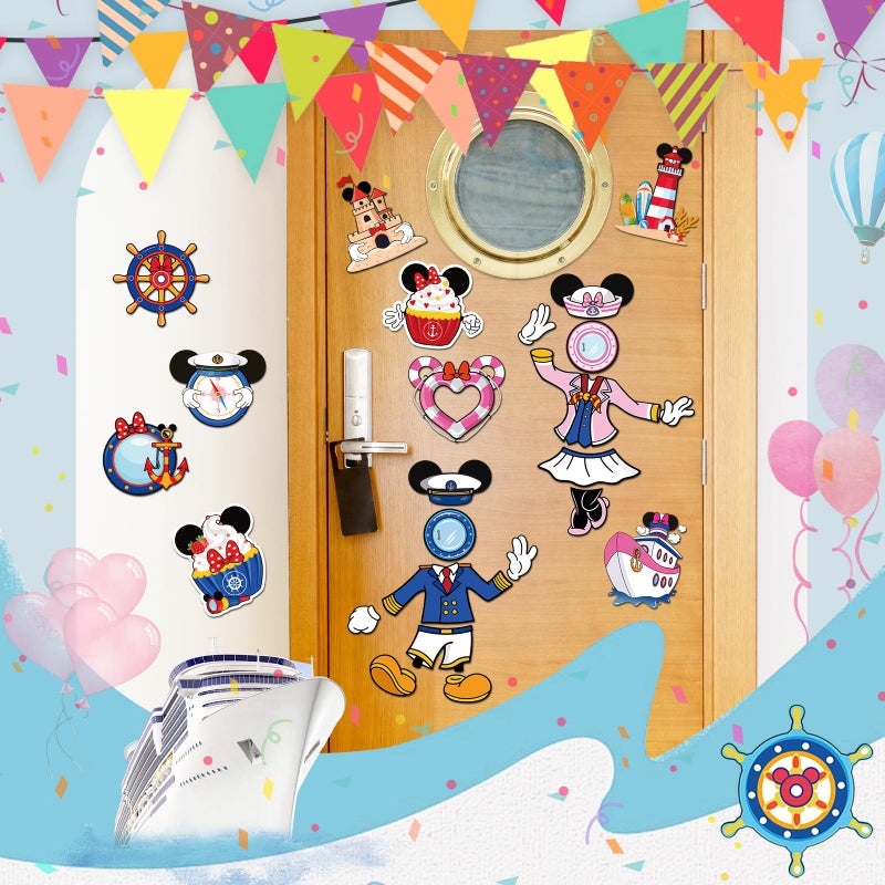RiVolTa Mouse Cruise Door Magnets - 24 Pcs Cute Ship Cabin Decorations Magnetic Stickers Personalized Funny Cartoon Animal Anchor Stateroom Decals Carnival Birthday Holiday Party Accessories Car Decor - Image 4