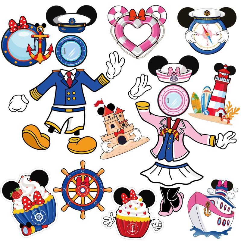 RiVolTa Mouse Cruise Door Magnets - 24 Pcs Cute Ship Cabin Decorations Magnetic Stickers Personalized Funny Cartoon Animal Anchor Stateroom Decals Carnival Birthday Holiday Party Accessories Car Decor - Image 1