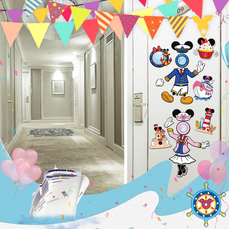 RiVolTa Mouse Cruise Door Magnets - 24 Pcs Cute Ship Cabin Decorations Magnetic Stickers Personalized Funny Cartoon Animal Anchor Stateroom Decals Carnival Birthday Holiday Party Accessories Car Decor - Image 3