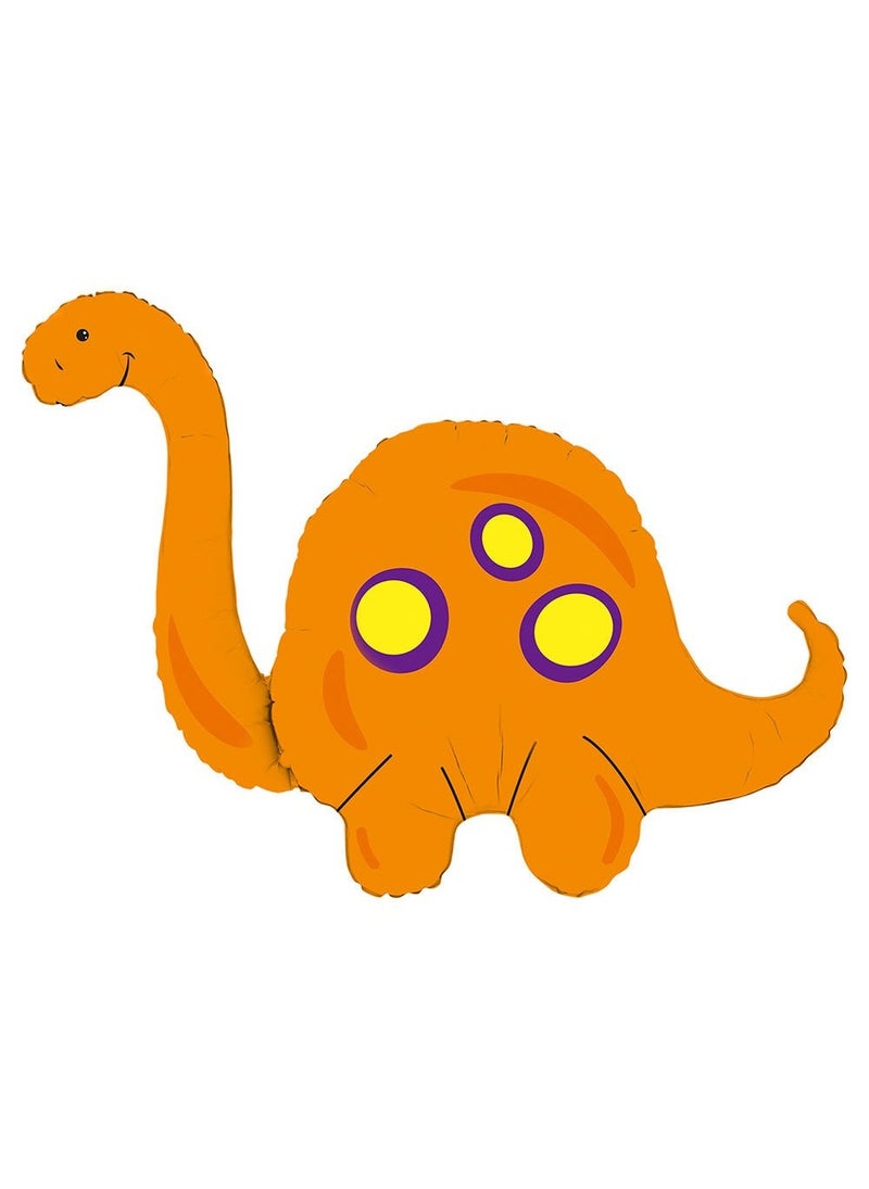 بالون ديناصور برونتوصور من رقائق معدنية برتقالية 112 سم