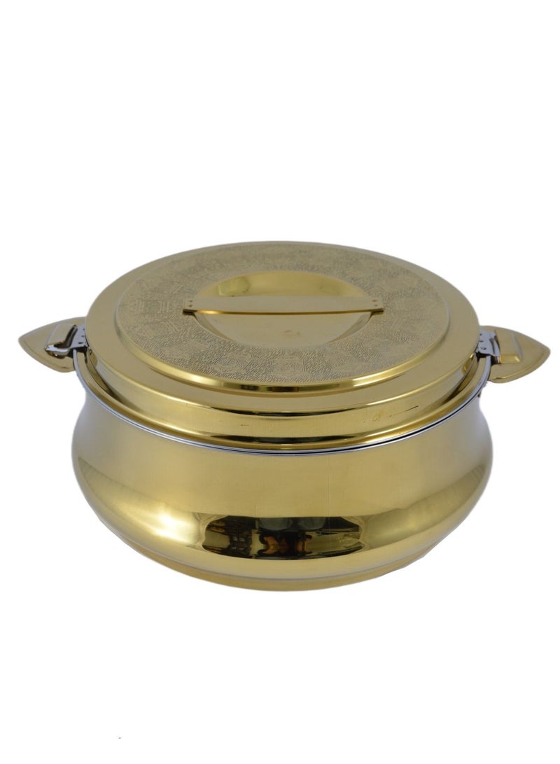 Homemaker Riyadh Hotpot 7500ml Capacity - Unique Locking Lid - High Quality Stainless Steel - Gold Etching - Image 1