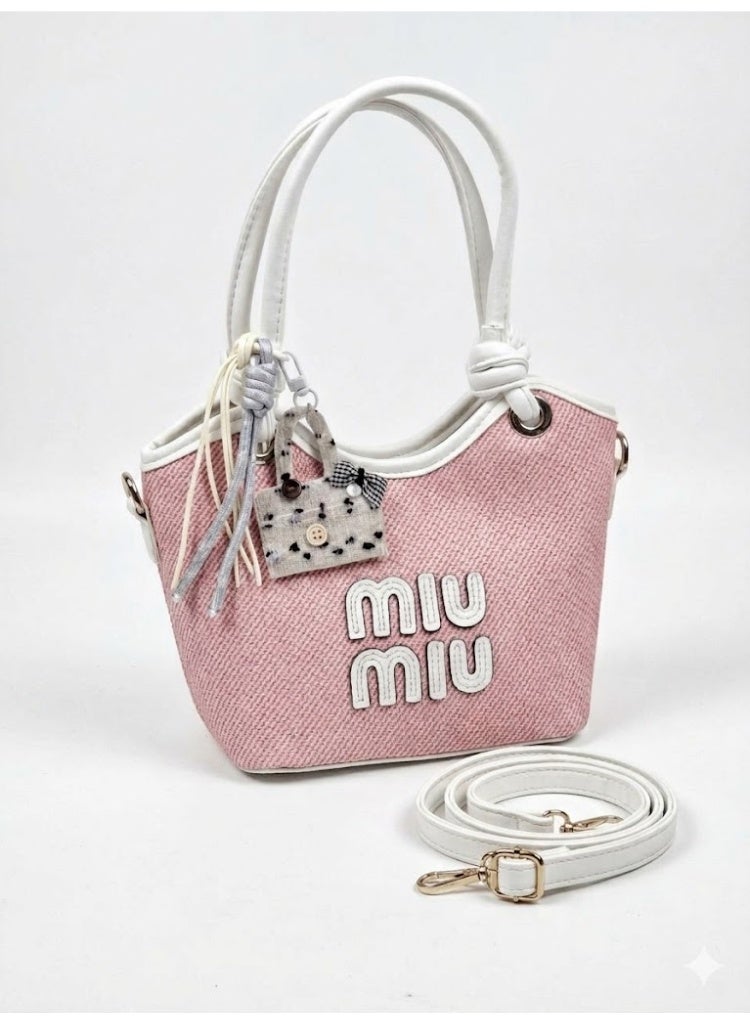 Miu Miu Textured Canvas Mini Wander – Blossom Pink