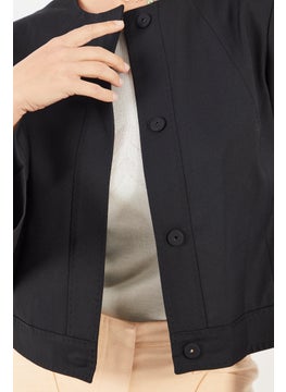 Strenesse Women Regular Fit Solid Long Sleeve Blazer, Black  - Image 4