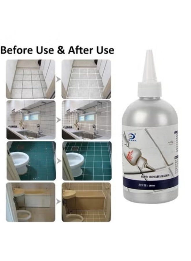 2 قطع حشو فراغات بلاط السيراميك، باللون الأبيض، بحجم 150 مل - Image 5