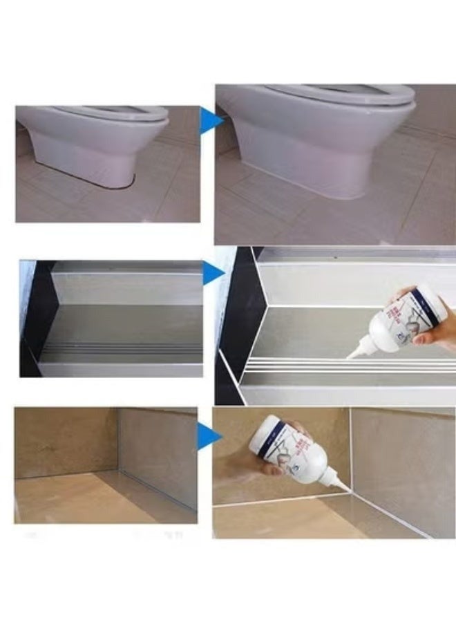 2 قطع حشو فراغات بلاط السيراميك، باللون الأبيض، بحجم 150 مل - Image 3