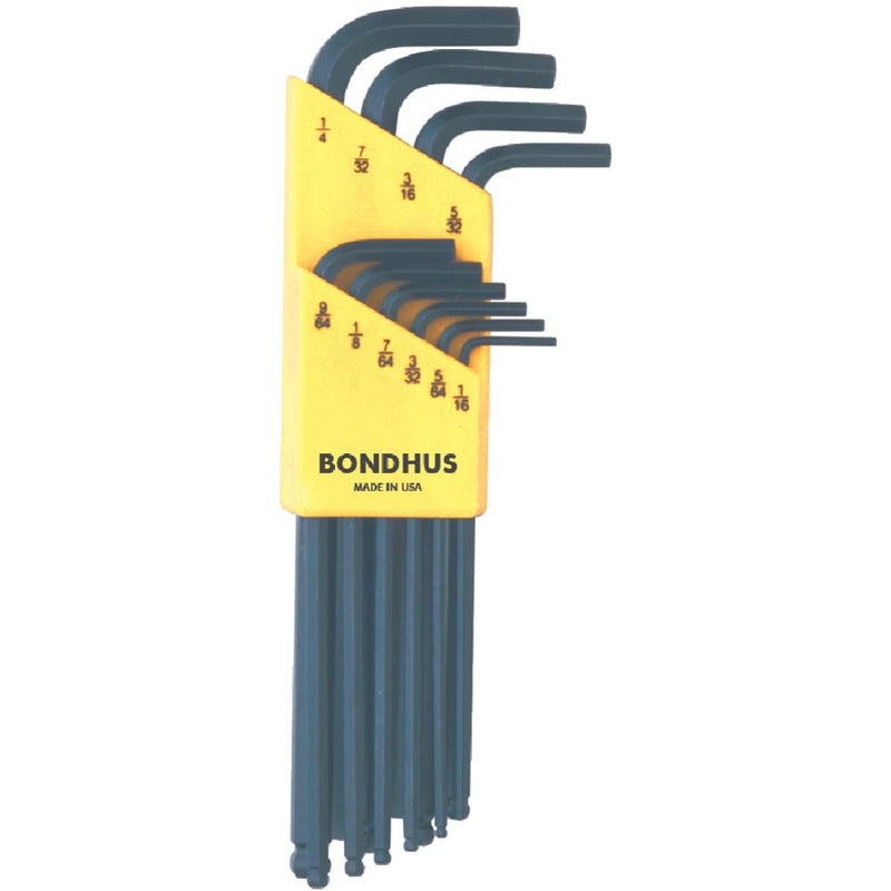 Bondhus 10938 Set of 10 Balldriver Lwrenches sizes 11614Inch - Image 1