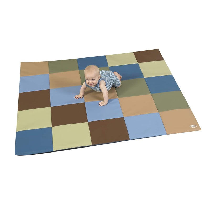 Children's Factory Patchwork Crawly Mat, Cushioned Floor Mat for Kids, Daycare Mat for Babies and Kids, Woodland - Image 1