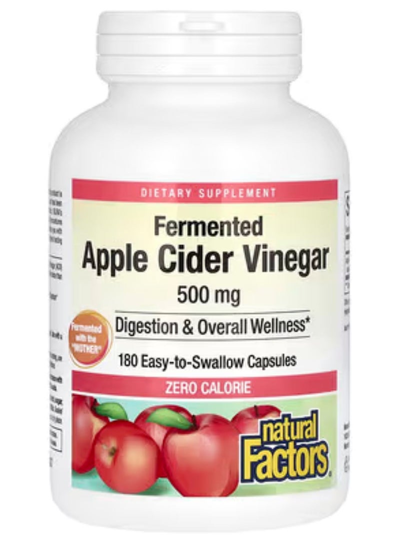 natural Factors natural Factors Apple Cider Vinegar 500mg Dietary Supplement -180 Capsules - Image 1