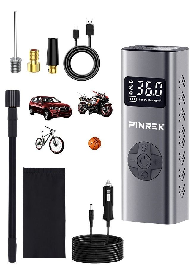 Tyre Inflator Cordless, portable Air Compressor ,150 PSI 5400 mAh Rechargeable Car Tyre Pump with Digital Pressure Display, Electric Air pump for Bicycle Motorcycle Car Tyre and...