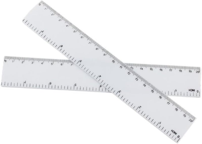 4 قطع مسطرة بلاستيكية مستقيمة 15 سم 30 سم مقياس مزدوج سنتيمتر وبوصة للمدرسة المكتب - Image 5