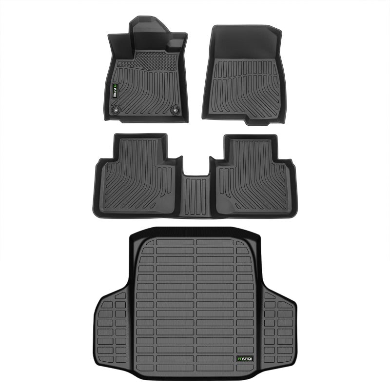 HAFIDI All Weather Car Floor Mats & Cargo Liner for 2018-2022 Honda Accord/Accord Hybrid Custom Fit Full Set Accessories - Black - Image 1