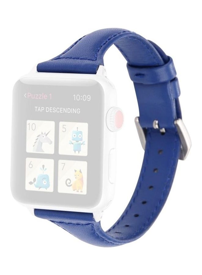 NIBEMINENT Small Waist Replacement Band For Apple Watch Series 7 41mm/6 & SE 5 4 40mm/3 2 1 38mm Blue - Image 1