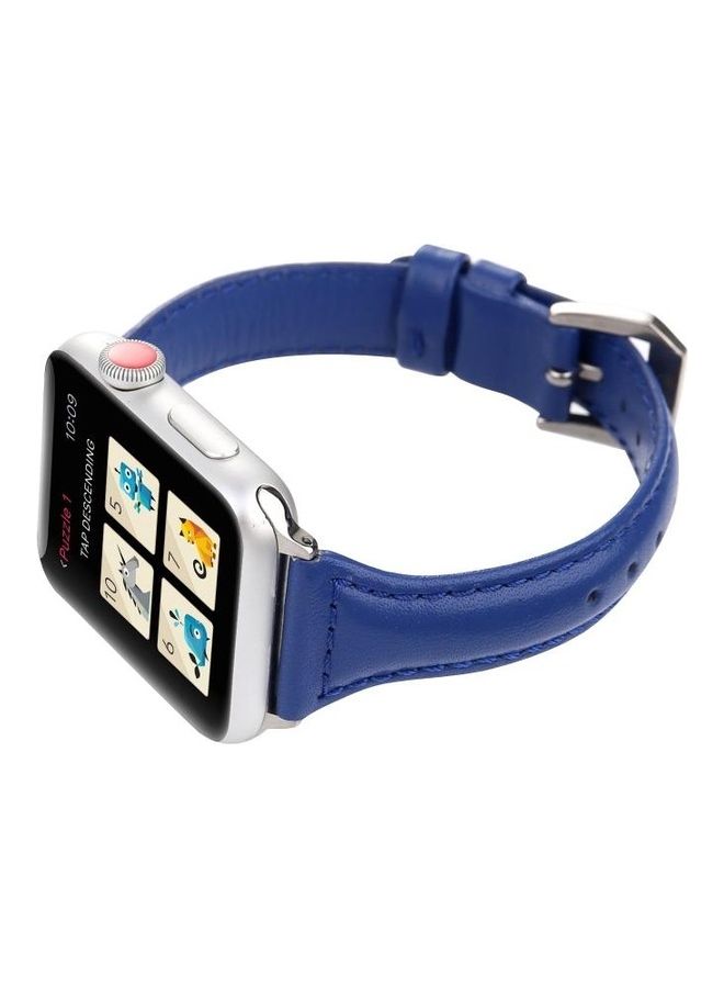 NIBEMINENT Small Waist Replacement Band For Apple Watch Series 7 41mm/6 & SE 5 4 40mm/3 2 1 38mm Blue - Image 3
