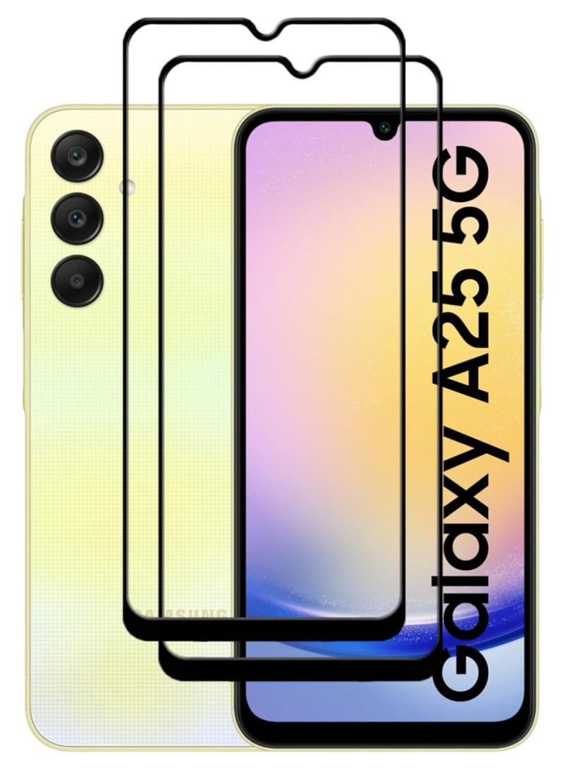 ACLIX 2 Pieces Antistatic ESD Dustproof Premium Quality High Definition Tempered Glass Screen Protector Designed For Samsung Galaxy A25 - Image 1