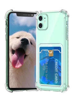 Generic Wallet Phone Case Slim Fit Card Slot Transparent Case Protective Soft Shockproof Case with Card Holder For Iphone 12  - Image 1