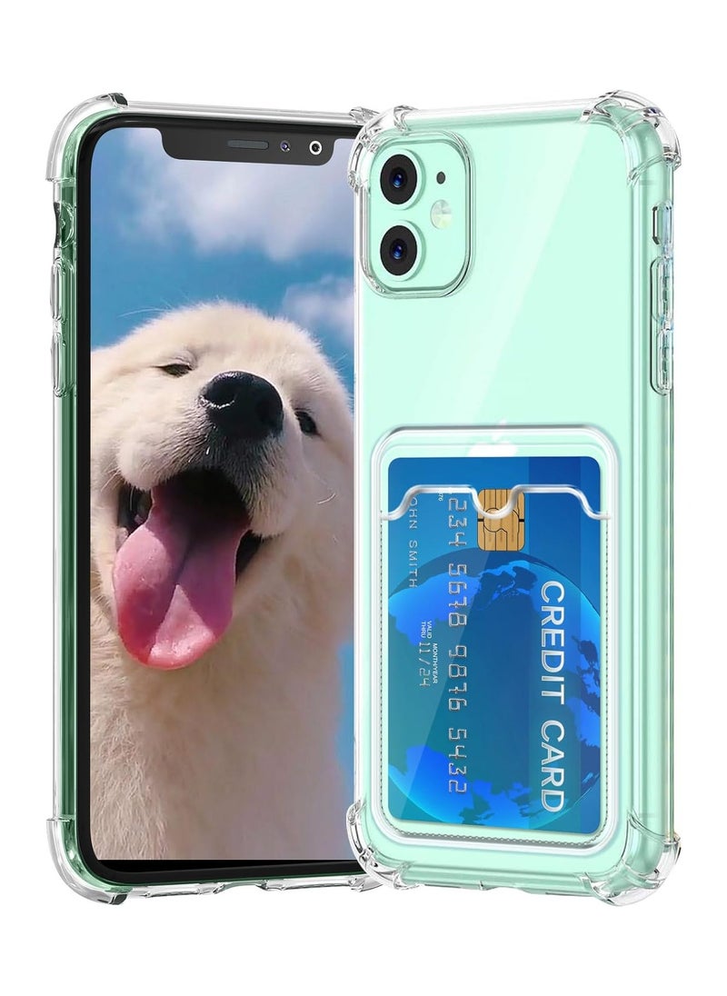 Generic - Wallet Phone Case Slim Fit Card Slot Transparent Case Protective Soft Shockproof Case with Card Holder For Iphone 12 - Image 1