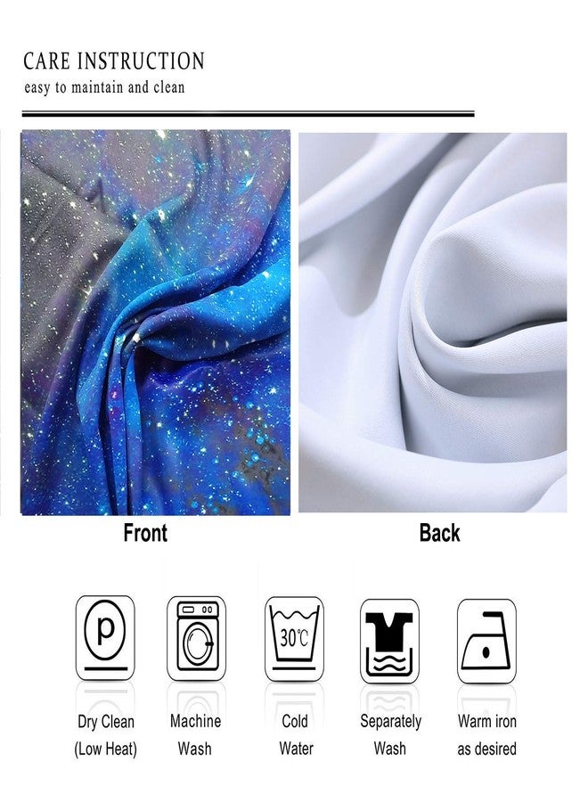 ريديكور ستائر تعتيم من رييديكور بتصميم الفضاء الخارجي، بنقشة المجرة (لوحتان، 29 × 63 بوصة)، لون أزرق وأسود، بنقشة كوكب سديم مرصع بالنجوم، مناسبة لغرف المعيشة وغرف النوم، مصنوعة من قماش معالج للنوافذ WW-CLLE - Image 4