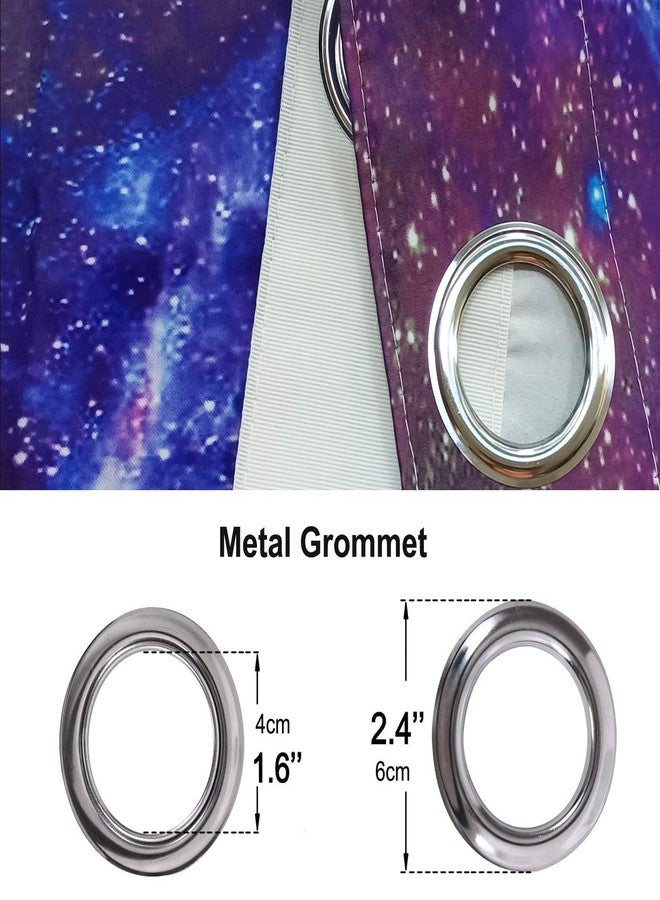 ريديكور ستائر تعتيم من رييديكور بتصميم الفضاء الخارجي، بنقشة المجرة (لوحتان، 29 × 63 بوصة)، لون أزرق وأسود، بنقشة كوكب سديم مرصع بالنجوم، مناسبة لغرف المعيشة وغرف النوم، مصنوعة من قماش معالج للنوافذ WW-CLLE - Image 5