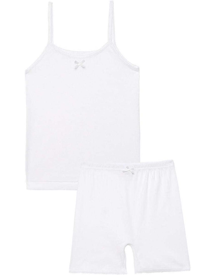 Everyone EVERYONE Girls White Cotton camisole and Boxer Underwear Set  - Image 3