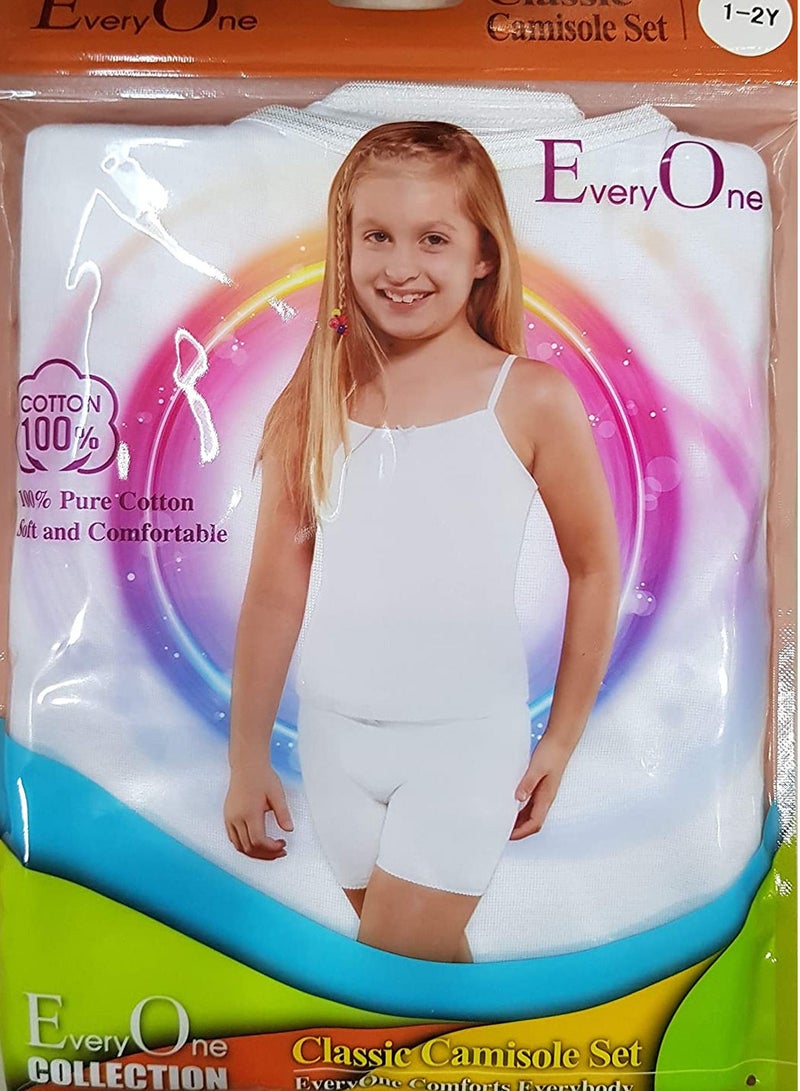Everyone EVERYONE Girls White Cotton camisole and Boxer Underwear Set  - Image 4