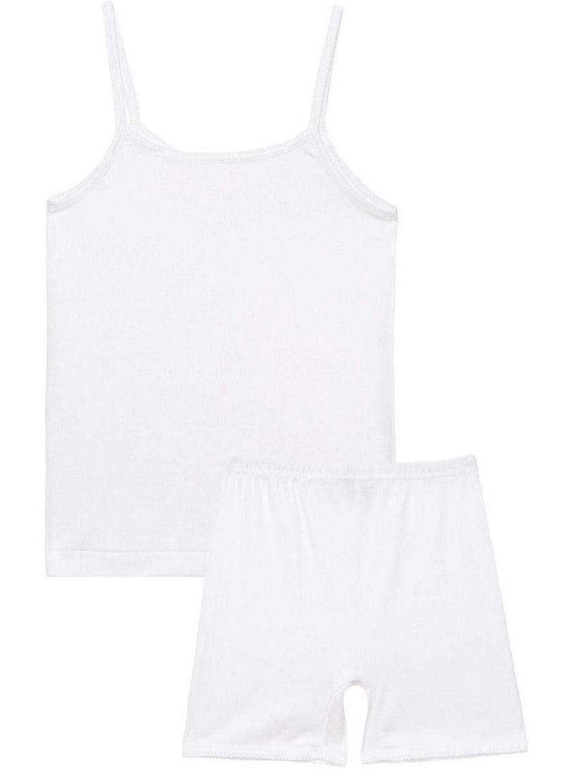 Everyone EVERYONE Girls White Cotton camisole and Boxer Underwear Set  - Image 2