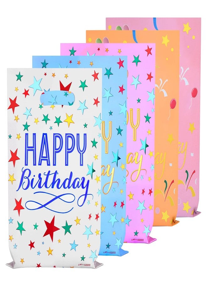 GOMANCHE 40-Pack Happy Birthday Party Favor Bags 9.4 x 6.3 Inch - Colorful Reusable Goodie Gift Bags for Kids, Girls & Boys Birthday Parties, Baby Showers & Special Events - Image 1