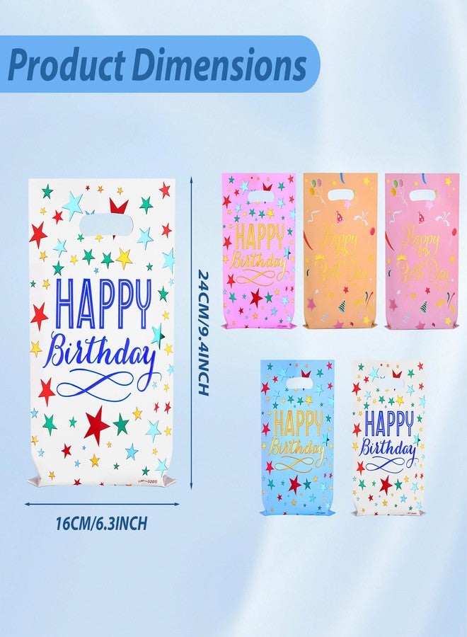 GOMANCHE 40-Pack Happy Birthday Party Favor Bags 9.4 x 6.3 Inch - Colorful Reusable Goodie Gift Bags for Kids, Girls & Boys Birthday Parties, Baby Showers & Special Events - Image 2