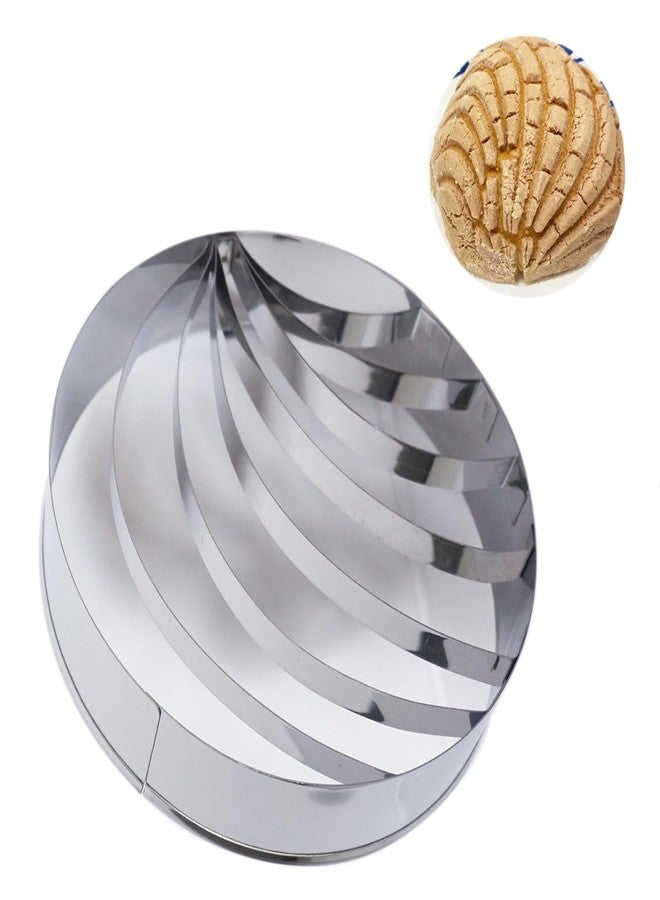 Heluok 4 Inch Concha Stamp, Mexican Concha Cutter, Original Mexican Bread Mold, Stainless Steel Small Molde Para Hacer Conchas De Pan, Metal Concha Shell Stamp - Image 1