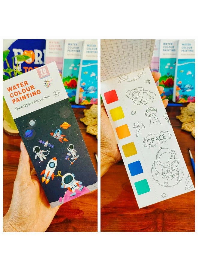 بريزي كلاود - كتب الرسم بالألوان المائية للمبتدئين، كتاب جيب من 20 صفحة مع فرشاة رسم، ساعات من متعة الرسم للأطفال (مجموعة من قطعة واحدة) - Image 1