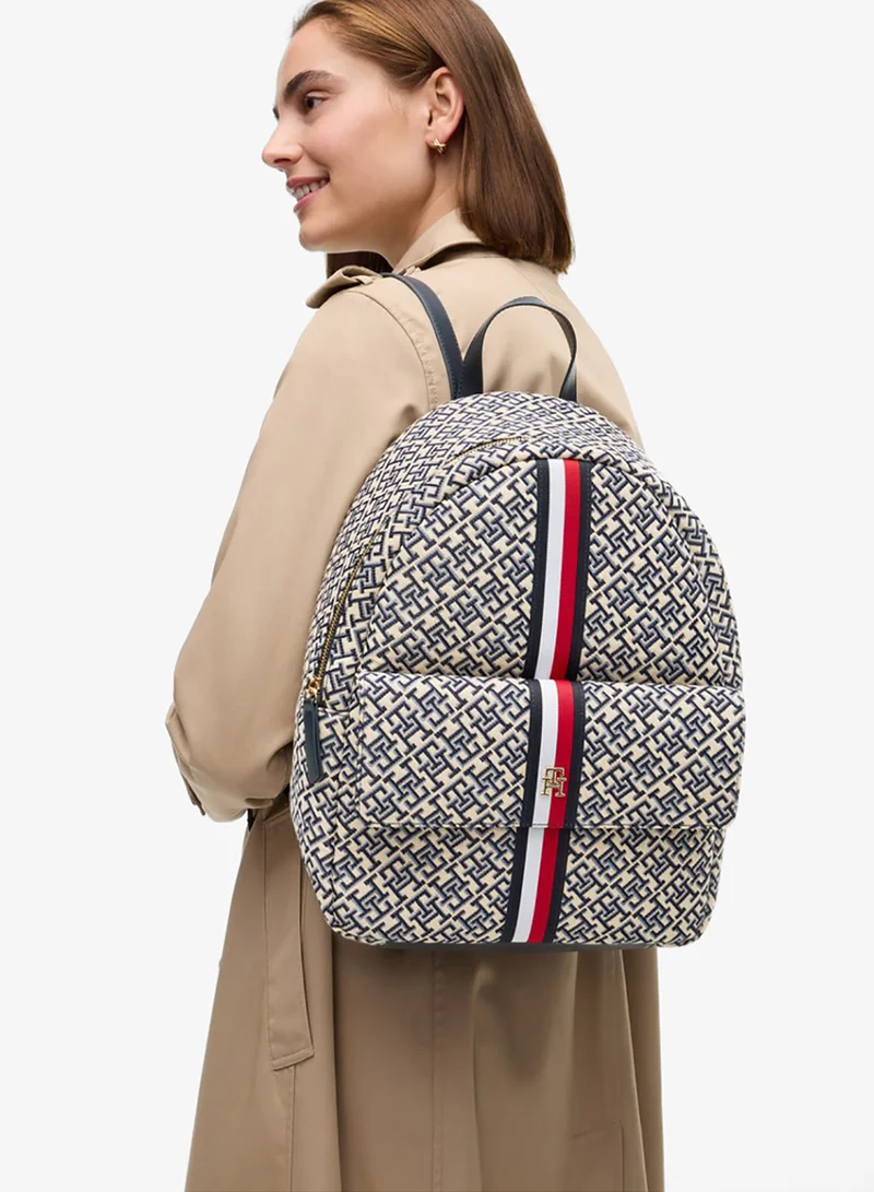 Tommy Hilfiger Essential TH Monogram Jacquard Dome Backpack