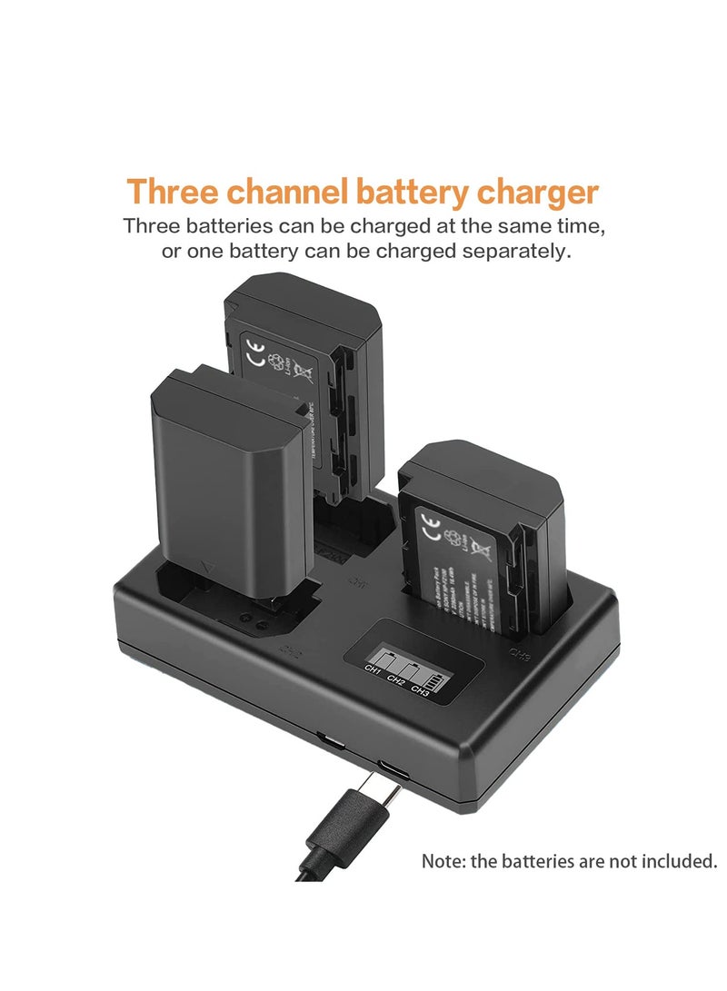 KASTWAVE Triple Charger for Sony NP-FZ100 Battery, 8.4V/850mA, Compatible with Sony A7III, A7SIII, A9, A9S Cameras, with LCD Display, Support Type-C and Micro USB, Sony a7iii Battery Charger - Image 4
