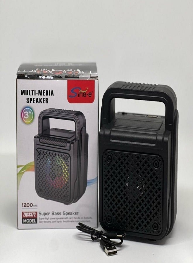 singe ZQS1372 Outdoor Portable Wireless Stereo Speaker with Colorful Light and Active Hi-Fi Music TWS - Image 1
