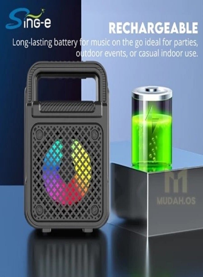 singe ZQS1372 Outdoor Portable Wireless Stereo Speaker with Colorful Light and Active Hi-Fi Music TWS - Image 3