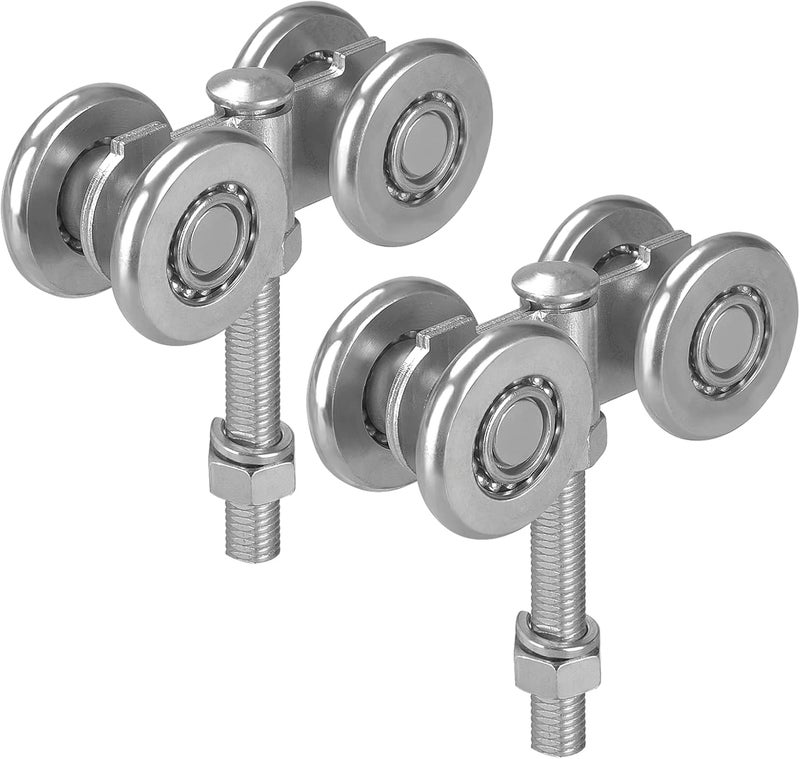 HOTYELL Trolley Assembly, Silent Rollers Wheel for 1-3/4" Wide and 2-1/4" or Taller Rail Hanging Track, Beam Trolley Used for Heavy Barn or Shed Sliding Doors - Image 1