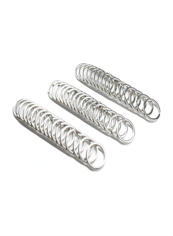 HeeYaa Flat Key Rings 1 inches Flat Key Rings Metal Keychain Rings Split Keyrings Flat O Ring for Home Car Office Keys Attachment(Silver) - Image 2