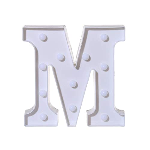 Balloonistics Warm White LED Marquee Alphabet M Light - 9-Inch Cordless Battery-Operated Night Light - Standing Letter Sign for Personalized Decor, Birthdays, Weddings & Home (Alphabet M) - Image 2