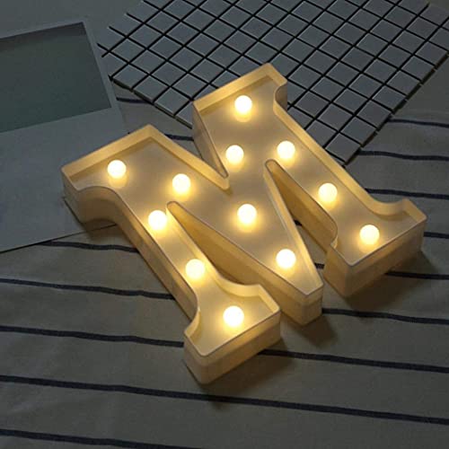 Balloonistics Warm White LED Marquee Alphabet M Light - 9-Inch Cordless Battery-Operated Night Light - Standing Letter Sign for Personalized Decor, Birthdays, Weddings & Home (Alphabet M) - Image 3