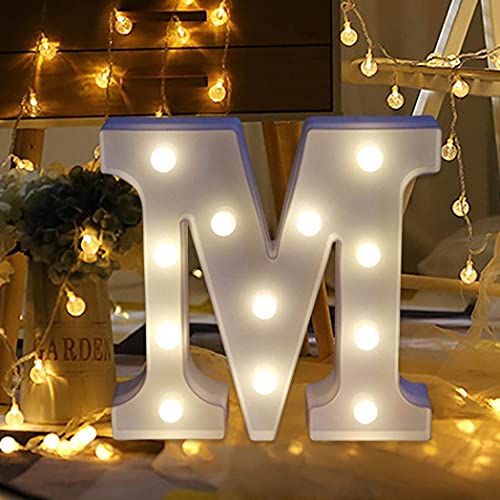 Balloonistics Warm White LED Marquee Alphabet M Light - 9-Inch Cordless Battery-Operated Night Light - Standing Letter Sign for Personalized Decor, Birthdays, Weddings & Home (Alphabet M) - Image 1