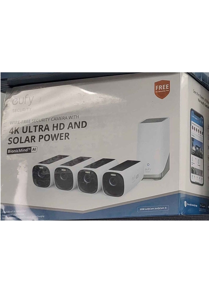 eufy eufyCam S330 (eufyCam 3 pro ) 4-Cam Kit, Security Camera Outdoor Wireless, 4K with Integrated Solar Panel, Face Recognition AI, Expandable Local Storage, Spotlight, No Monthly Fee  - Image 4