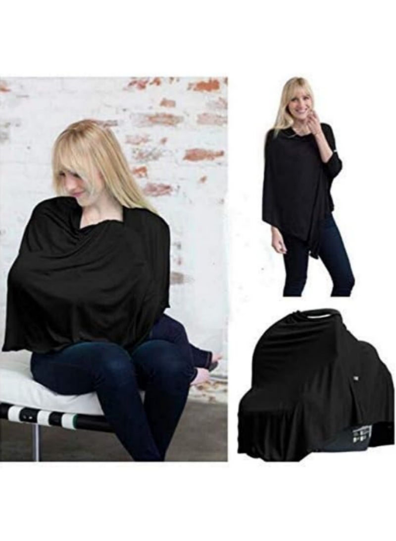 Chic Nursing Cover Shawl Stylish Breathable Maternity Poncho for Breastfeeding Baby Car Seat Cover Soft, Stretchy MultiUse for Discreet Nursing On the Go Moms  - Image 5