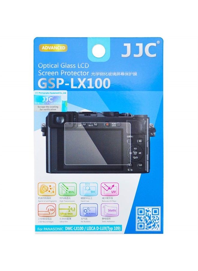 JJC Dedicated Tempered Glass Screen Protector Cover Shield for Panasonic DMC-LX100 LX100 II LUMIX TZ90 / ZS70 FZ85 TZ85 TX1 / ZS110 / ZS100 / TZ100 Leica D-LUX (Typ 109) D-LUX 7 Digital Camera - Image 1