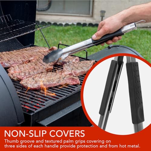 Grille Perfect Grill Tongs 16-Inch Extra Long Heavy Duty for Grilling and Barbecue Heat Resistant Hand Grips Stainless Steel for BBQ Outdoor Kitchen and Cooking Hot Grilled Food - Image 3