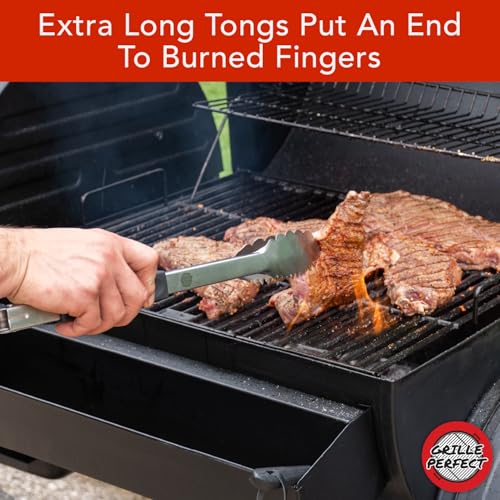 Grille Perfect Grill Tongs 16-Inch Extra Long Heavy Duty for Grilling and Barbecue Heat Resistant Hand Grips Stainless Steel for BBQ Outdoor Kitchen and Cooking Hot Grilled Food - Image 5