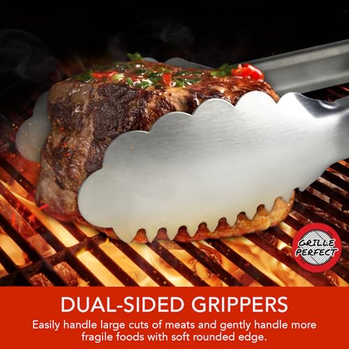 Grille Perfect Grill Tongs 16-Inch Extra Long Heavy Duty for Grilling and Barbecue Heat Resistant Hand Grips Stainless Steel for BBQ Outdoor Kitchen and Cooking Hot Grilled Food - Image 4