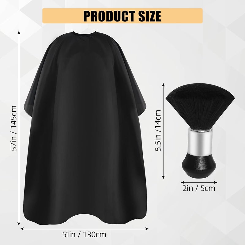 رداء حلاقة احترافي مع إغلاق كباس قابل للتعديل وفرشاة رقبة، رداء حلاقة للنساء والرجال - Image 2