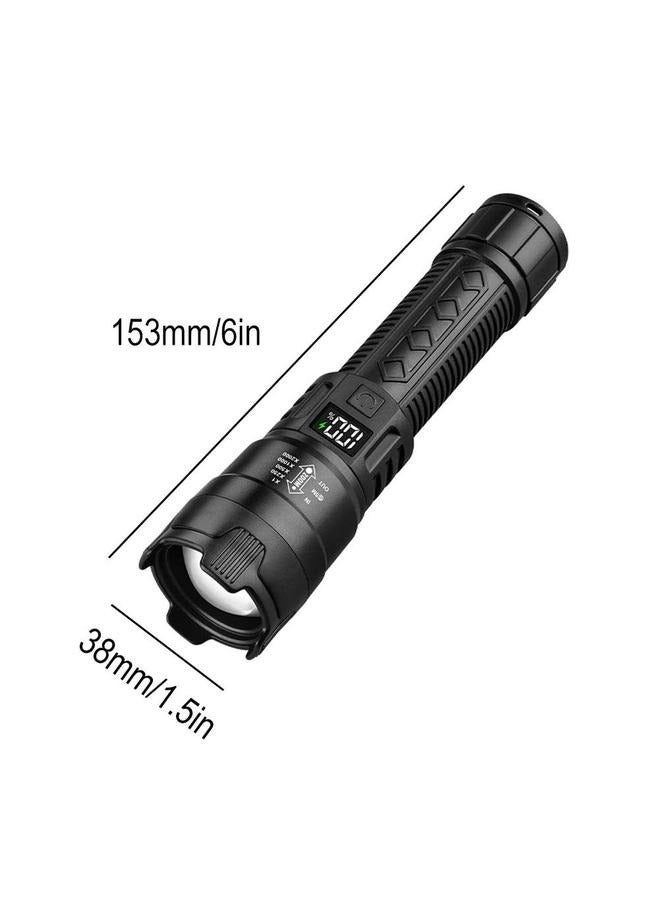 مصباح يدوي قابل لإعادة الشحن، مصباح يدوي صغير ساطع عالي اللومن، مصباح يدوي LED صغير بحجم الجيب للمشي لمسافات طويلة والتخييم (أسود) - Image 2