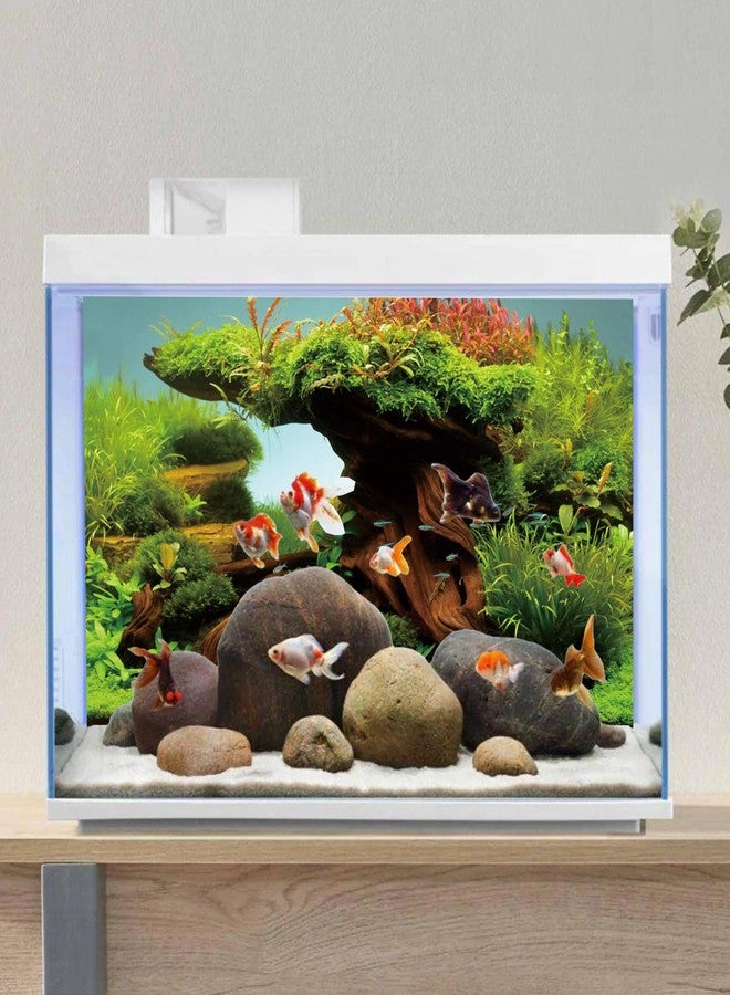 AWERT 48x24 inches Wood Fish Tank Background Seaweed Aquarium Background River Bed & Lake Aquarium Background Vinyl Background - Image 4