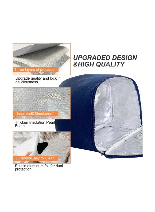 Lunch Bag for Women & Men, Insulated Lunch Tote Bag Simple Lunch Box Bag Small Portable Lunchbox Organizer Cooler Bag Meal Prep Bento Lunch Bag for Work Picnic Beach Travel (Blue)  - Image 1