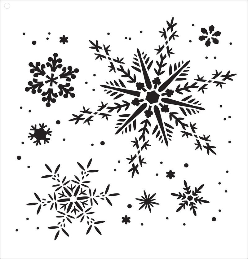 Studio R 12 Snowflakes Stencil by StudioR12 | Delicate Winter Snow Art - Reusable Mylar Template | Painting, Chalk, Mixed Media | Use for Journaling, DIY Home Decor - STCL163 (11.5" x 11") - Image 4