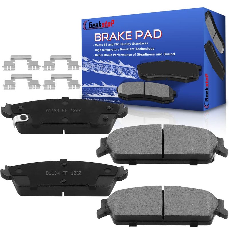Rear Ceramic Brake Pads for 20072014 Chevy TahoeSuburban 1500YukonYukon XL 1500 20072013 Silverado 1500AvalancheGMC Sierra 1500Cadillac EscaladeEscalade ESVEXT